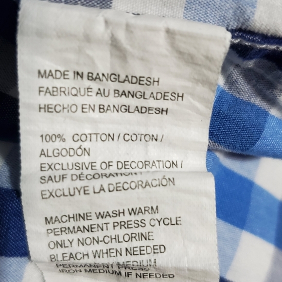 Izod Mens Shirt Size 3XL Blue White Plaid Long Sleeve Button Down - Picture 6 of 6